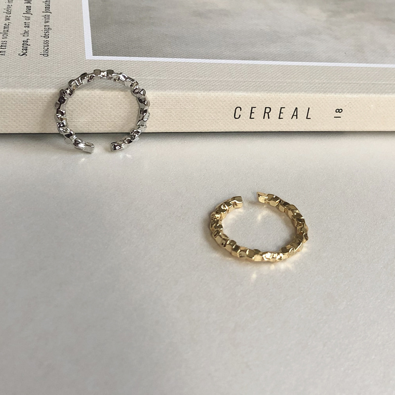 Square retro brand adjustable ring