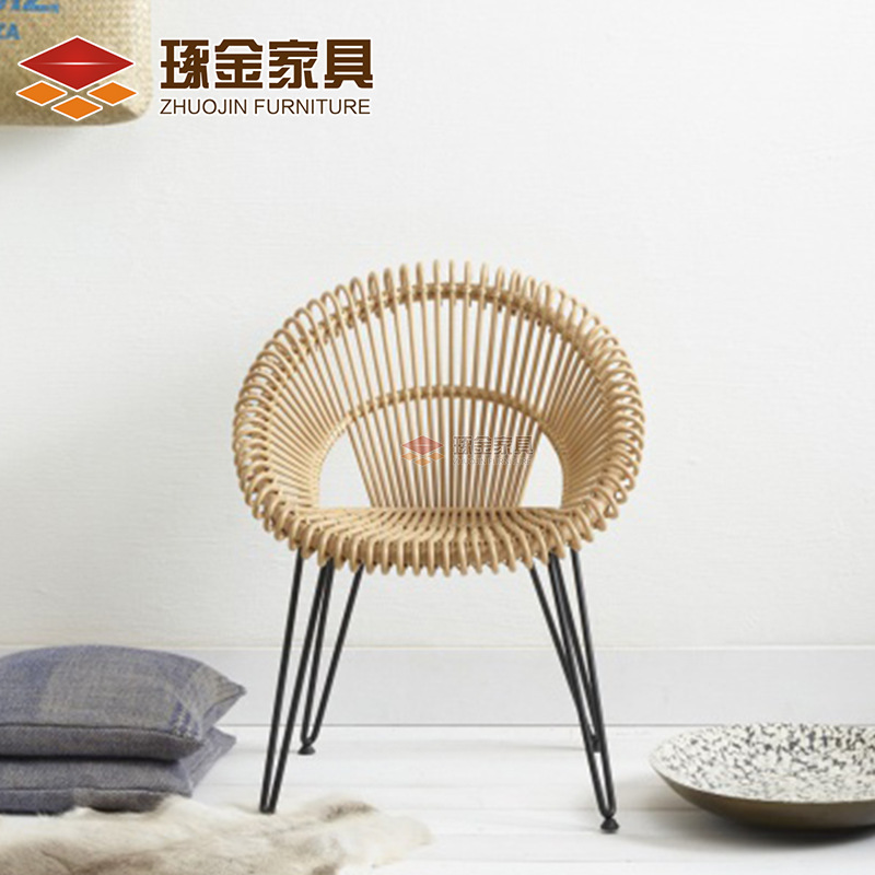 休閒戶外桌椅組合創意藤編單人椅酒店餐廳陽台藤藝家具廠家發貨