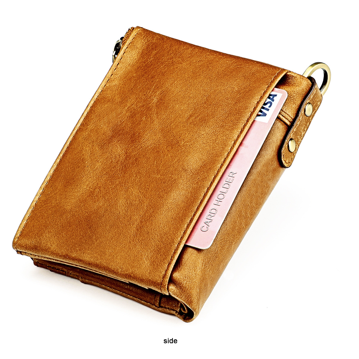 New Anti-theft Brush Wallet Multi-card Slot Leather Coin Purse Zipper Purse display picture 16