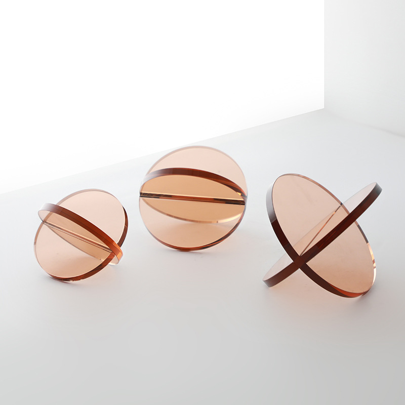 軟裝樣板間家居桌面透明鎮紙小擺件 現代簡約工藝禮品幾何擺件