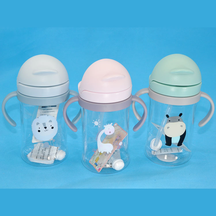 Mega taza de paja de plástico 350ml de mármol de paja taza de agua bebé bebida taza de plástico taza de bebida de bebé al por mayor