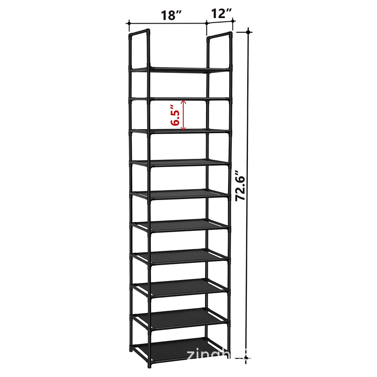 跨境電商十層簡易家居經(jīng)濟實惠型DIY組裝收納鞋架無紡布廠家直銷
