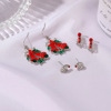 Earrings, small bell for elderly, Christmas set, suitable for import, 3 piece set