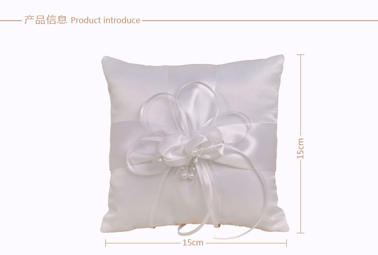 Cross-border best-selling European-style wedding supplies: pearl flower bud, cross bride ring pillow, flower ring pillow, wedding ring box detail image 3