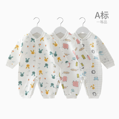 baby clothes pure cotton Autumn supple baby one-piece garment Autumn and winter keep warm Climbing clothes Romper Infants pajamas spring and autumn
