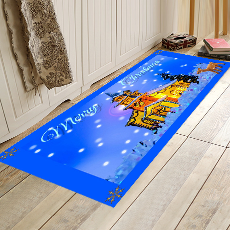 New Christmas Series Christmas Holiday Festive Printed Flannel Floor Mat Door Mat Bathroom Door Mat
