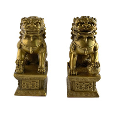 Wholesale Copper Lion Ornament, Pair of Beijing Lions for Home and Office Decoration