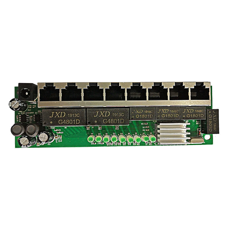 8-port Gigabit Ethernet network switch module for smart home multimedia wiring box standard 1U module PCB motherboard