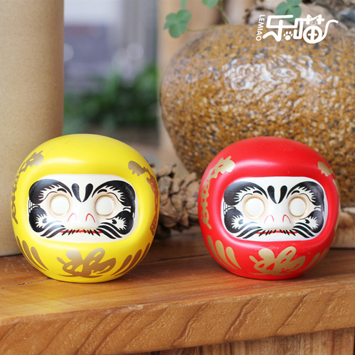 Lemiao Ceramic Crafts Piggy Bank Japanese Ornament Desktop Cashier Home Decoration Onmyoji Bodhidharma