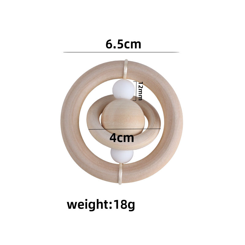 Bebé de madera mano ejercicio agarre juguete teether creativo planeta juguete bebé teether palo de juguete teether