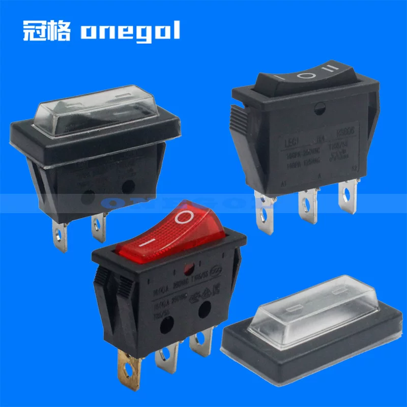 Прямоугольный дорожный клавишный переключатель с подсветкой, 250V