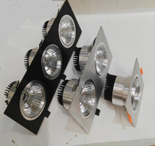 拉丝黑拉丝银COB防眩筒灯单头双头筒灯三头格栅灯成品套件外壳