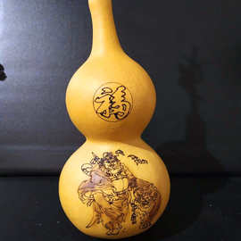 种植基地亚腰葫芦 雕刻烙画工艺 观音 寿星 金蟾 钟馗 弥勒佛等图