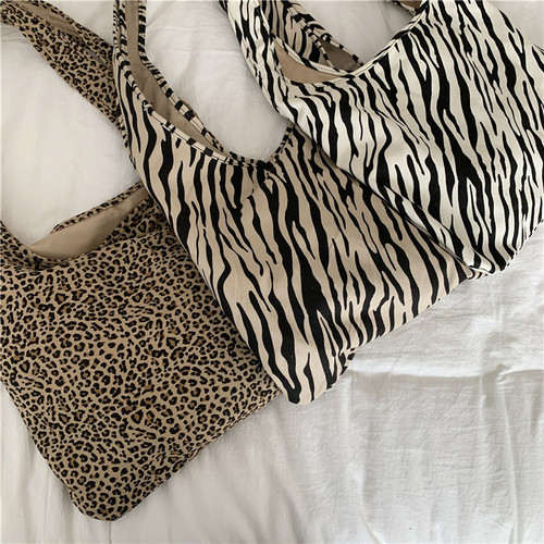Women's bags new Korean style crossbody shoulder bag canvas bag animal texture crossbody large capacity shopping bag bags