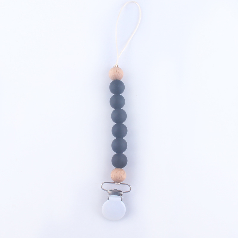 Bebé silicona chupete cadena perlas de silicona chupete clip cadena mordedor amoladora anti-gota cadena anti-perdido cadena