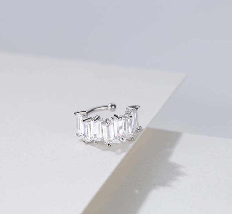 Copper Ear Needle Material 1 Piece IG Style Simple Style Geometric Inlay Copper Zircon Ear Cuffs