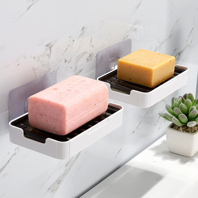 肥皂盒免打孔浴室吸盘壁挂式置物架卫生间创意沥水香皂盒肥皂架子