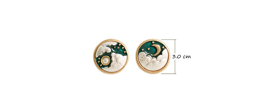 Retro Sun Moon Alloy Enamel Artificial Pearls Unisex Brooches display picture 2