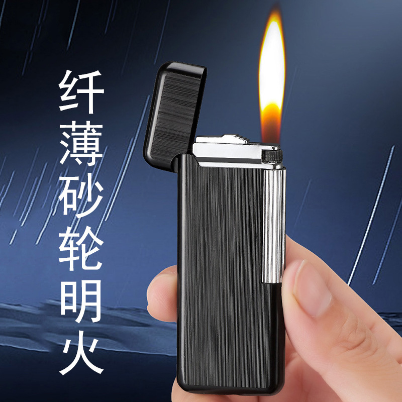 classic ultra thin small handheld lighter side-wheel lighter