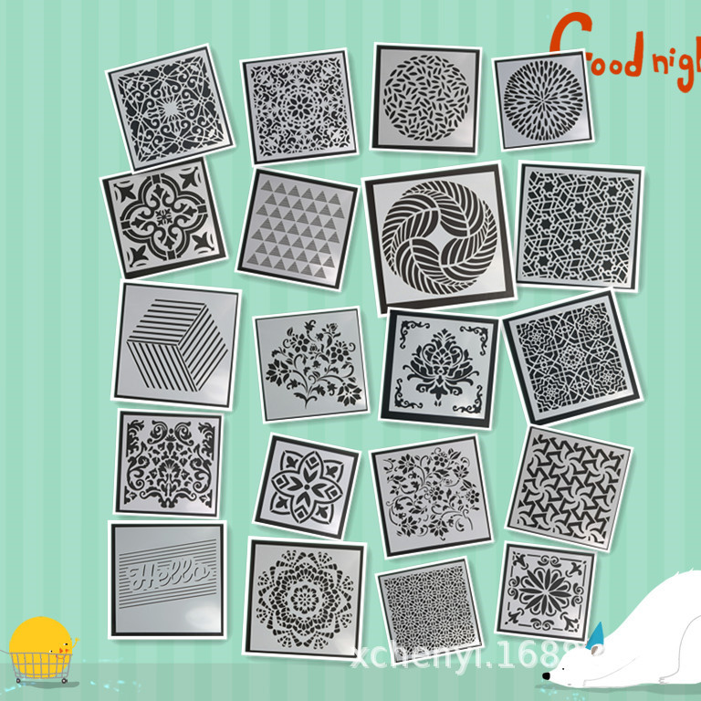 15x15激光镂空绘画模板手指印喷绘印刷懒人神器环保材料反复使用|ms