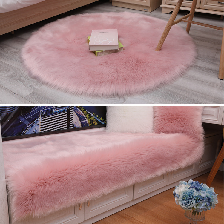 北欧ins网红长毛绒床边地毯卧室客厅飘窗地垫房间仿羊毛满铺灰色|ms