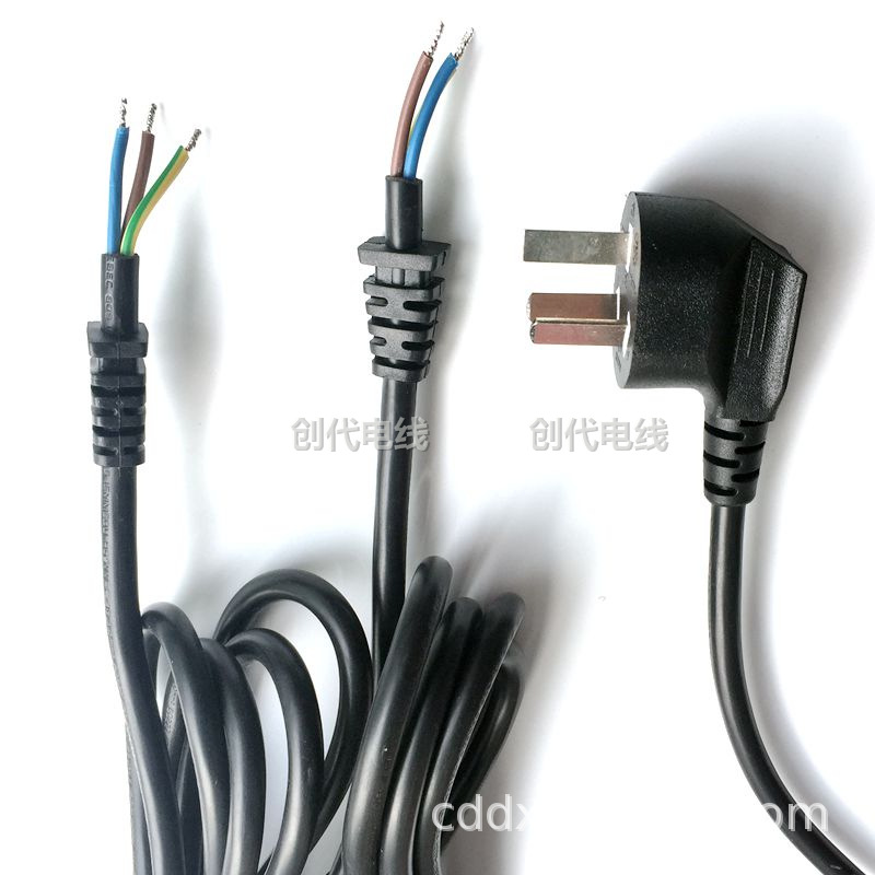 3叉电源线带SR尾卡线 电气美容器材电源线2芯3插国标欧规电源线