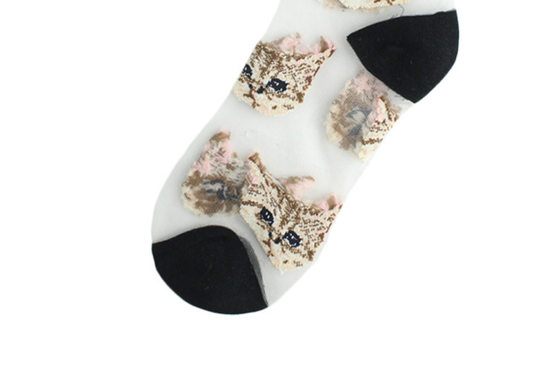Women's Cute Cat Acetate Fibre Embroidery Crew Socks A Pair display picture 5