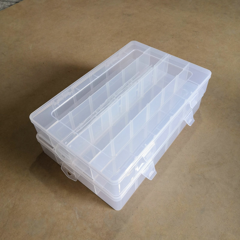 透明分格电子元件盒带格子零件盒分格原件盒首饰收纳盒饰品分类盒