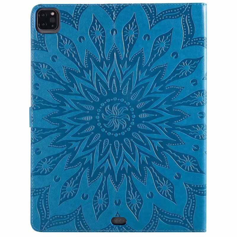 Suitable for ipad pro12.9 inch flat leather case mini5 sunflower pressed pattern anti-fall protective case T590