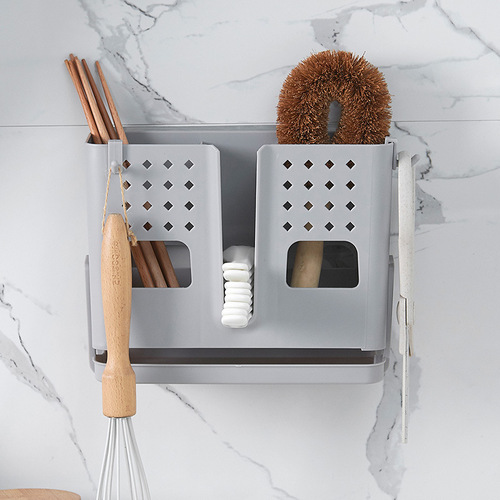 Wall-mounted chopstick barrel creative draining chopstick cage household chopstick cage kitchen tableware spoon storage box