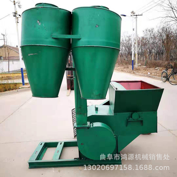 家用稻草沙克龙粉碎机 养殖场小型粉碎机 双桶沙克龙饲料粉碎机