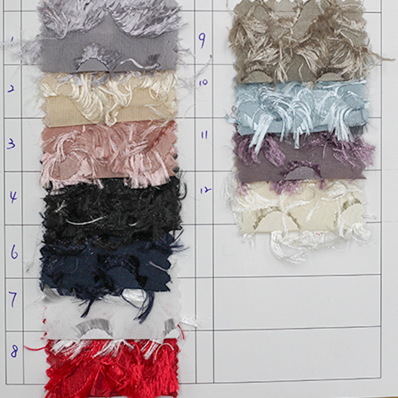 波流蘇亮糸カット花縞生地シフォン生地春夏女装上着ワンピースファッション生地