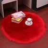 Round white plush carpet for bedroom, decorations, increased thickness