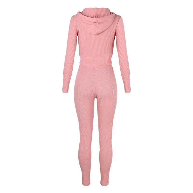 Long-Sleeved Hooded Zipper Slim Suit NSKX8436