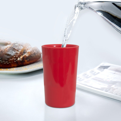 跨境350ml双层塑料杯创意礼品杯子定制单手水杯塑料杯双层隔热杯|ru
