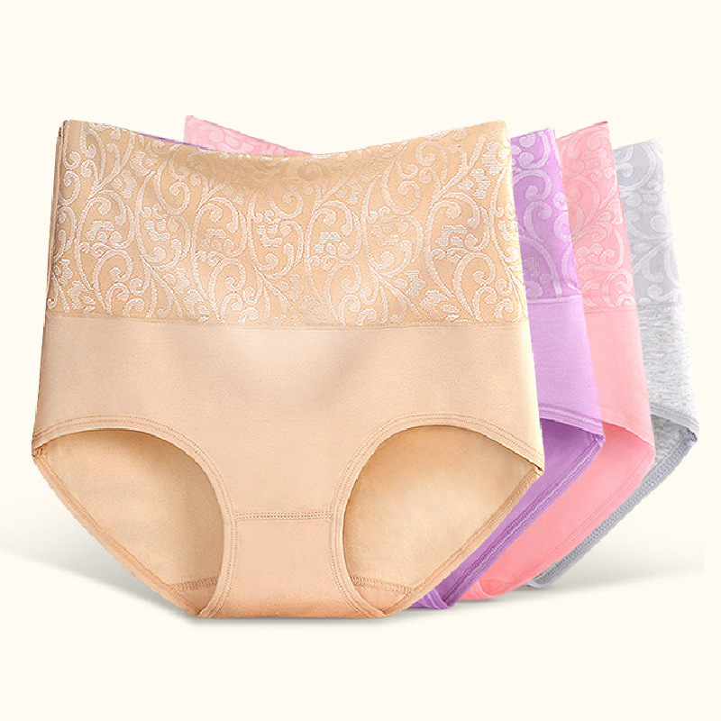 Middle-aged mother high waist cotton underwear ladies large size middle-aged and elderly Loose Women's briefs thick 200kg