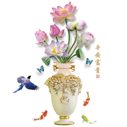 3D three-dimensional simulation vase decorative wall sticker