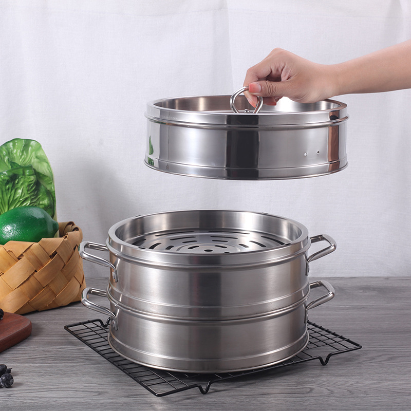 304不锈钢蒸笼蒸屉加厚多层双耳蒸格蒸笼蒸包子蒸饺子