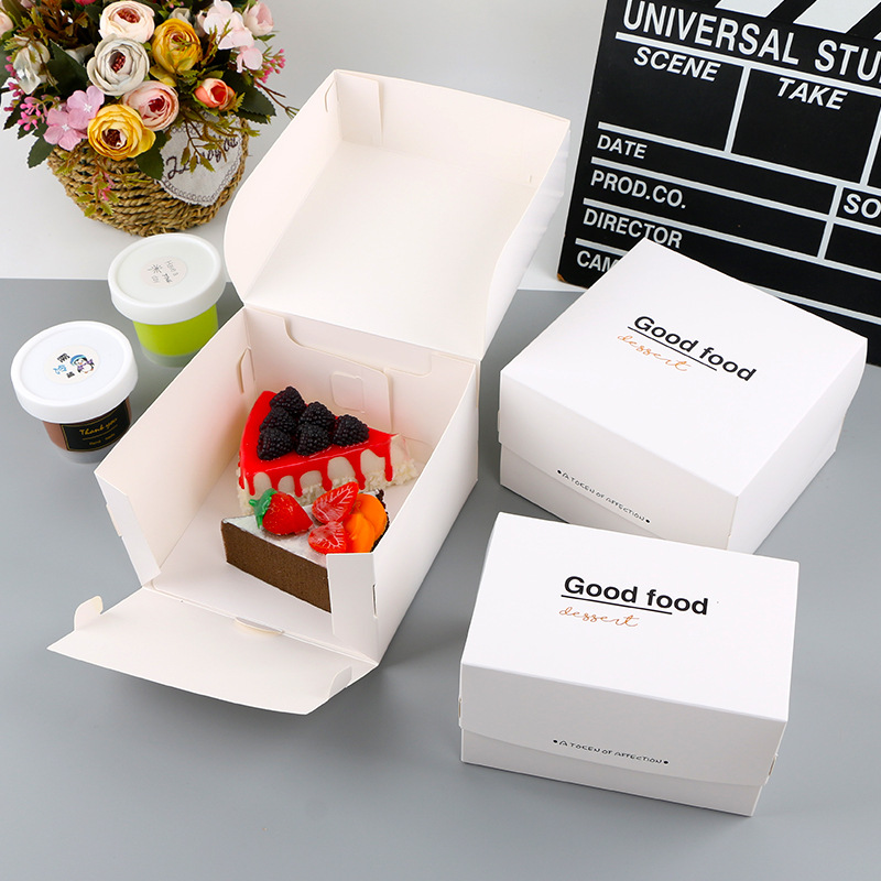 白色烫金盒子法式西点包装盒网红慕斯蛋糕打包盒烘焙甜品外带纸盒|ru