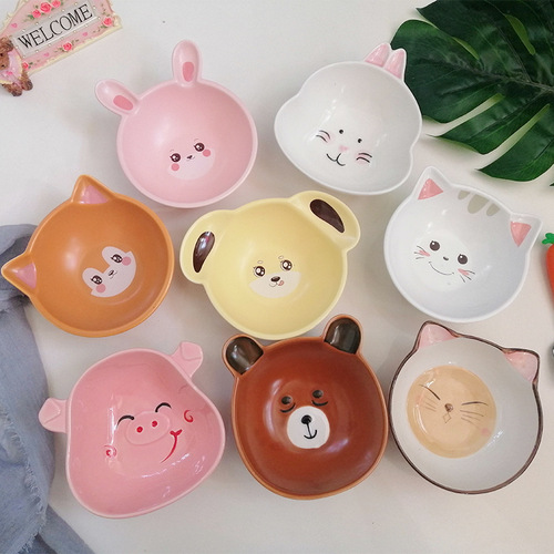 Wholesale ceramic pet dog bowls, cat bowls, radish rabbit bowls, dog food bowls, cat and dog supplies, teddy food bowls and rice bowls