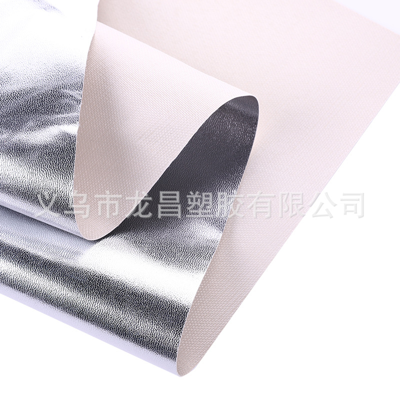 Pore-patterned 0.5mm sheepskin leather silver pvc leather bag packaging material stationery leather fabric pic 6