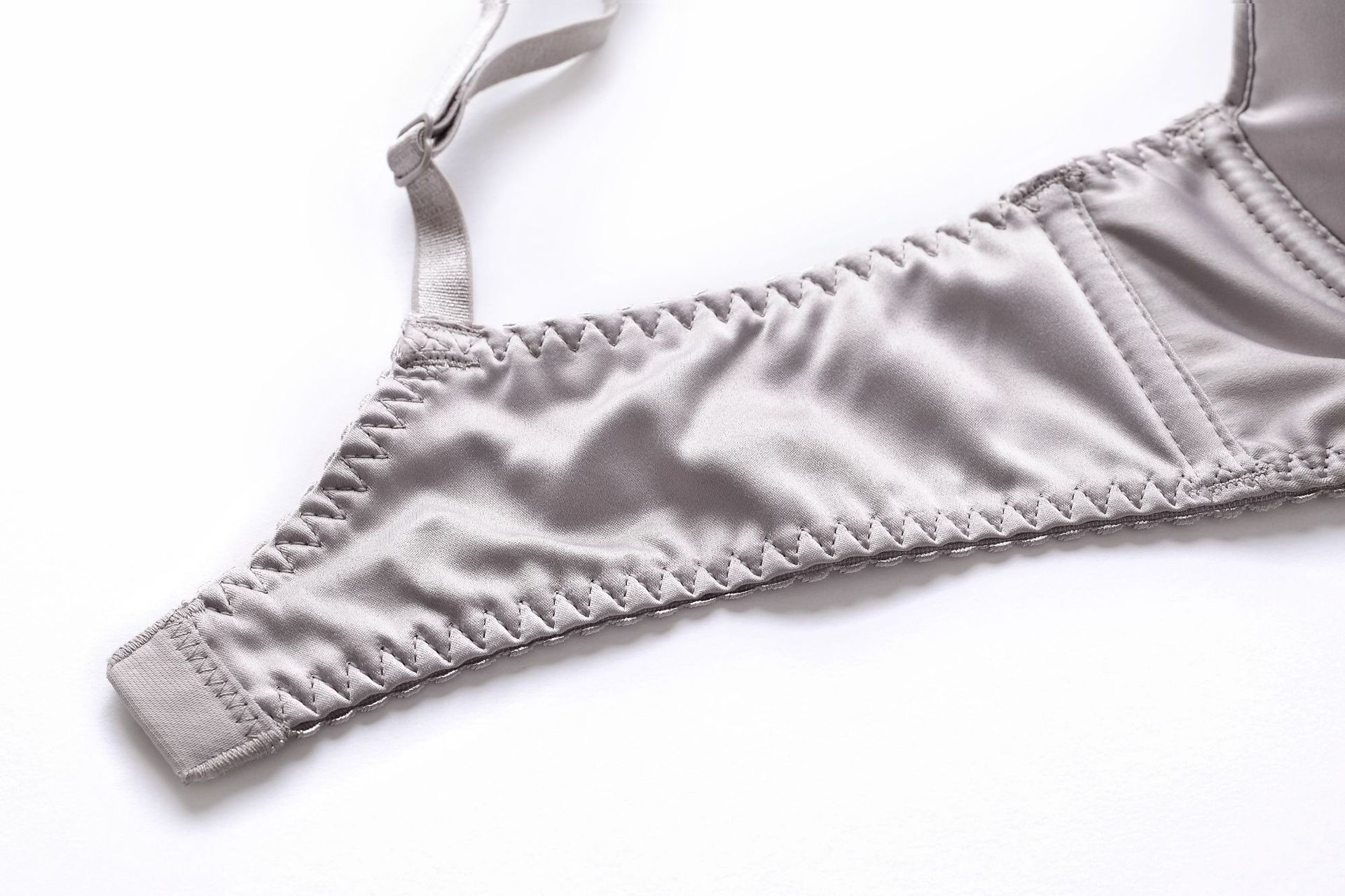 Thin cotton glossy lingerie sexy half cup thin colored Ding women's large chest display small size bra set_voghion.com