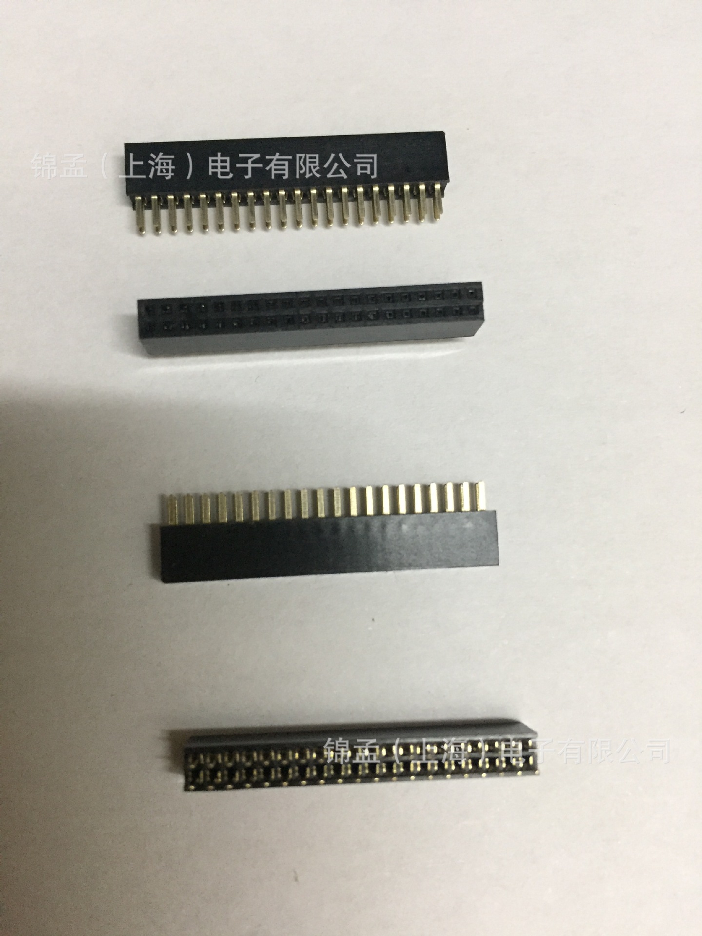 1.27MM间距双排直插2*29P排母母座 塑高4.3MM镀金双排排母