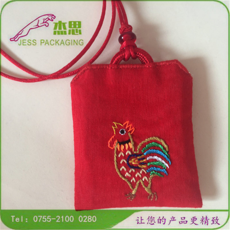 设计新款棉布香包香囊福袋绣花护身符抽绳收纳包量大从优