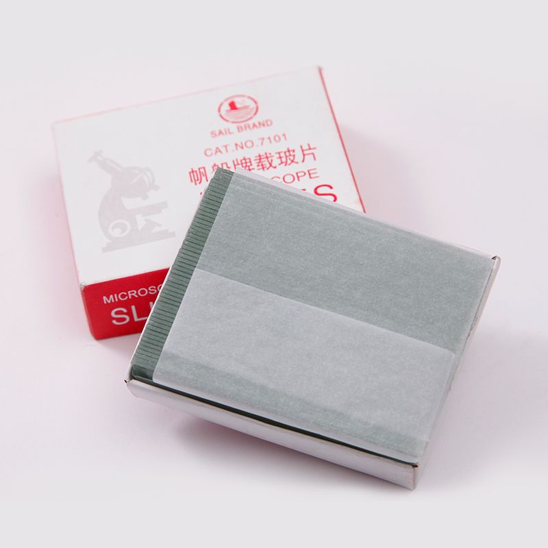 Marca de lona 7101 portaobjetos de vidrio microscopio biológico portaobjetos de vidrio brillante 50 piezas portaobjetos de vidrio en blanco
