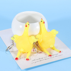 Egg Laying Hen Squeeze Egg Chicken Keychain Stress Relief Prank Toy Funny Squeeze Egg Chicken Direct Manufacturer Sale