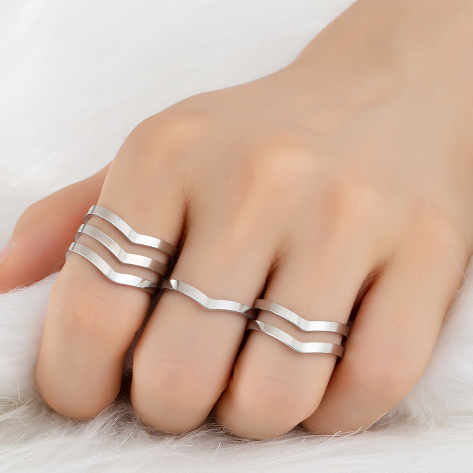 Simple Style Geometric Stainless Steel Open Rings display picture 4