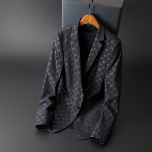 2020西服男士修身韩版帅气夹棉西服棉服 薄棉