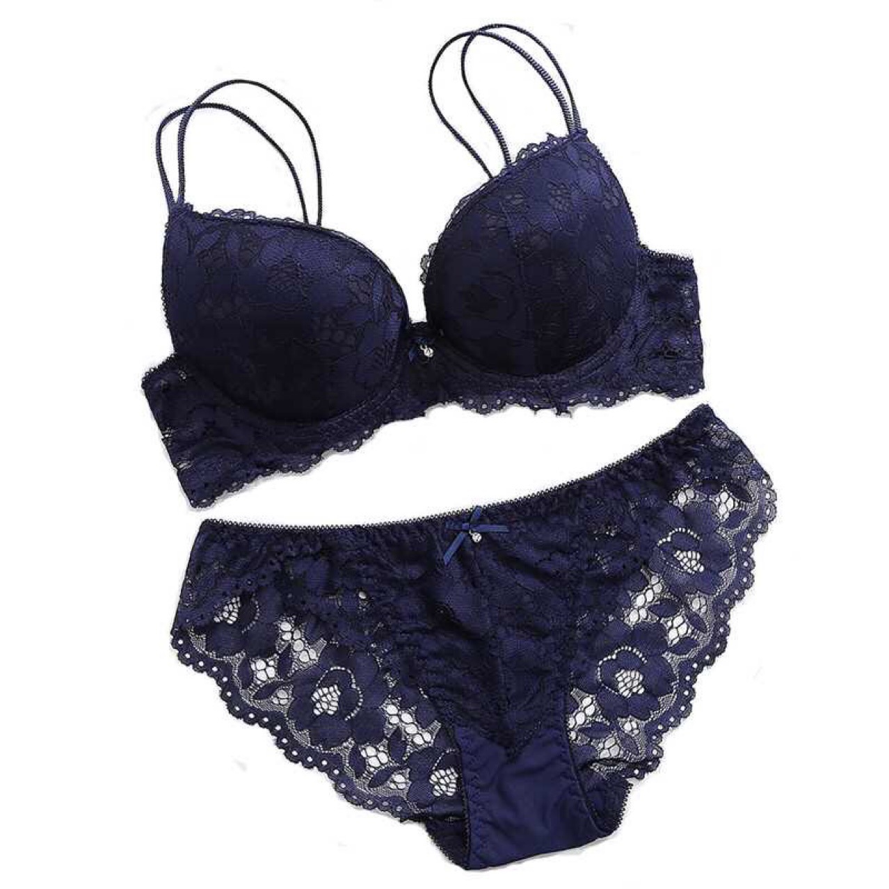 Ventas directas de la fábrica las mujeres europeas y americanas sexy encaje sujetador traje ropa interior belleza volver profundo V pequeño pecho push up cómodo transpirable