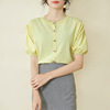 Short sleeve thin ice silk knitwear short versatile cardigan